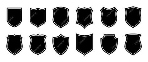 Premium Vector | Police badge shape. vector military shield silhouettes ...