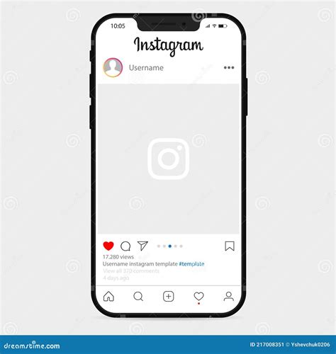 Instagram Mockup. Interface Template On Apple IPhone. Screen Interface ...