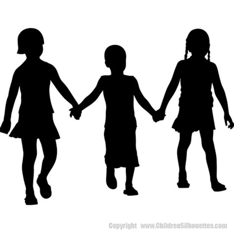 KIDS HOLDING HANDS SILHOUETTE DECAL (Children's Decor)