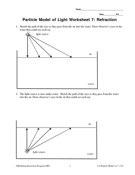 16 Refraction Of Light Worksheet / worksheeto.com