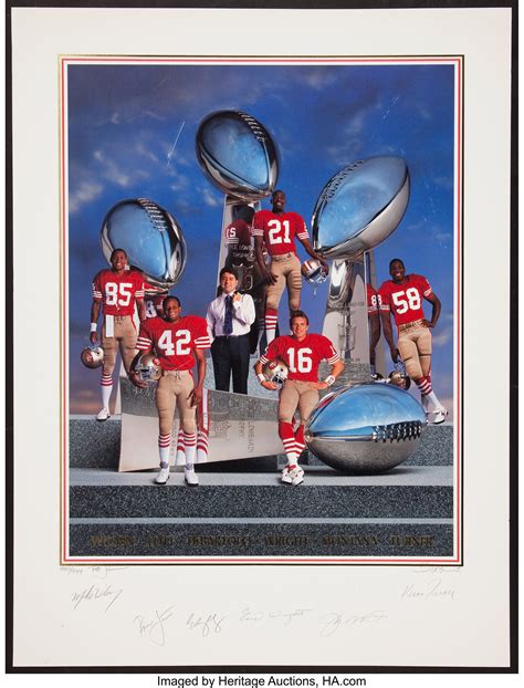 San Francisco 49ers Champions Multi Signed Print.... Football | Lot ...