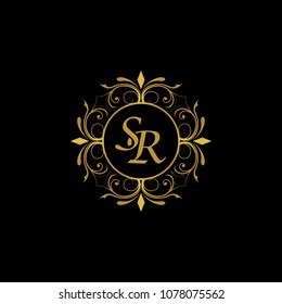 Sr Initial Logo Ornament Ampersand Monogram Stock Vector (Royalty Free ...