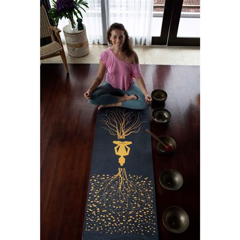 Amazing golden black design yoga mat Yogin TPE microfiber | Etsy