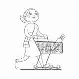 Shopping Cart Coloring Page sketch template