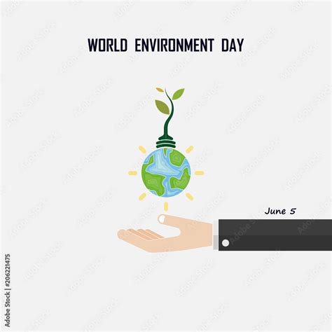 World Environment day concept vector logo design template.June 5st World Environment day concept ...