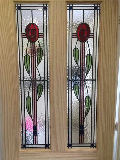 Rennie mackintosh rose Stained Glass Internal Door (Clear Pine) | geleta-doors