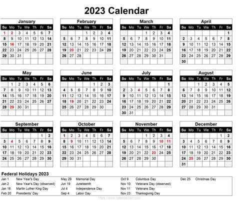 Excel Calendar 2023 Printable Template Calendar - vrogue.co