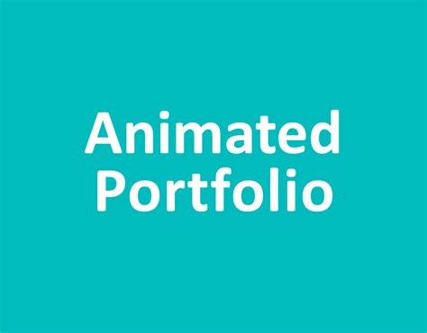 Animated Portfolio on Behance