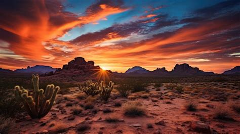 Premium AI Image | Wild West Texas desert landscape with sunset with ...