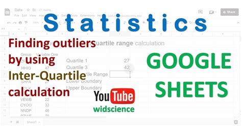 Finding outliers using inter Quartile range Google Sheets - YouTube