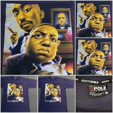 TUPAC SHAKUR & The Notorious B.i.g. - Gangster 4 Life Deadstock M/L Navy Blue $19.99 - PicClick