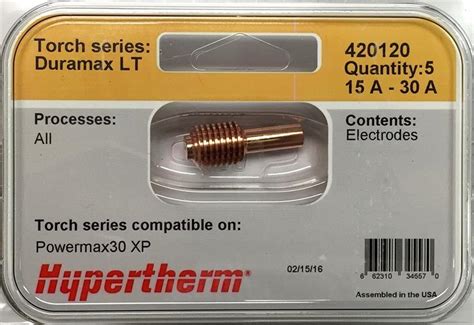 Hypertherm Powermax 30 XP Electrodes 5 pack • Western Canada Welding ...