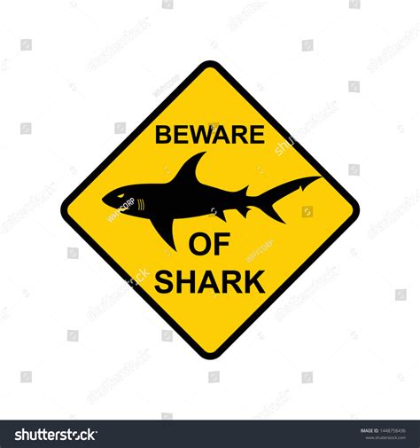 Beware Shark Sign Shark Warning Signs Stock Vector (Royalty Free ...