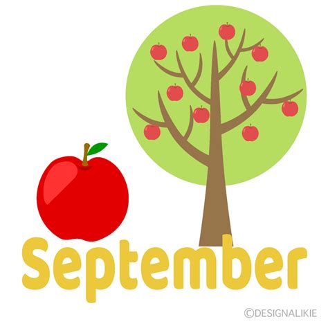 Apple Tree September Clip Art Free PNG Image｜Illustoon