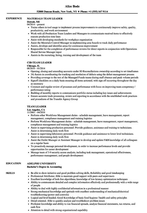 Resume Template For Leadership Position