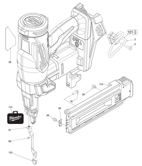 Buy Milwaukee 2746-20-(K46A) M18 FUEL 18 Gauge Brad Nailer Replacement ...