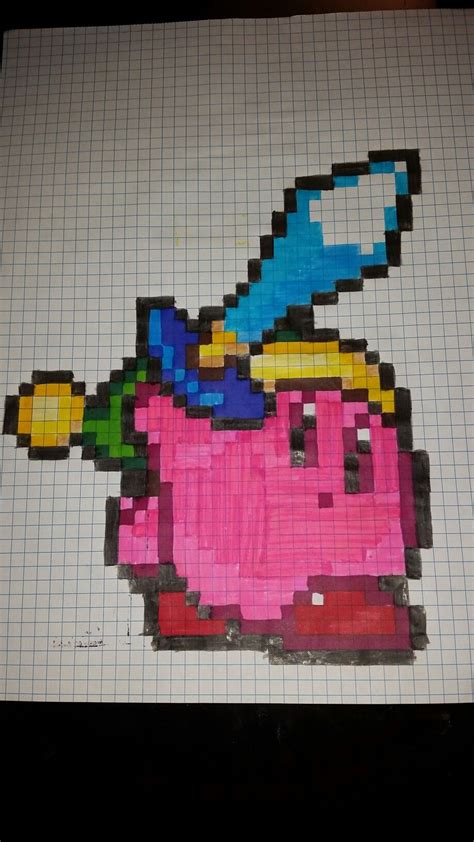 Kirby pixel art | Pixel art, Graph paper art, Graph paper drawings