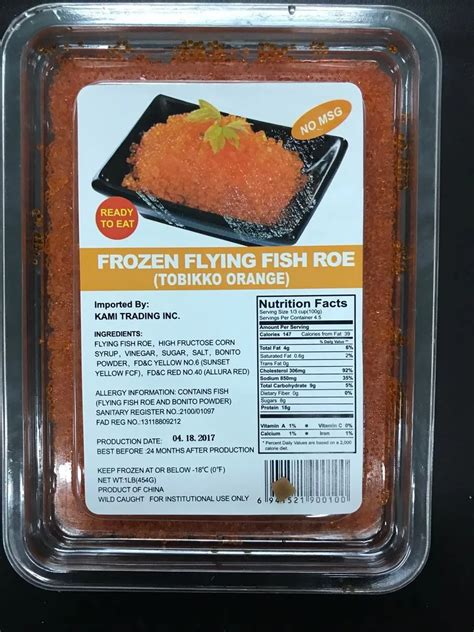 Frozen Sushi Red Flying Fish Roe Tobiko - Buy Tobiko,Fish Roe,Flying ...