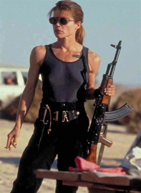 Linda Hamilton as Sarah Connor in Terminator 2 (1991) : r/nostalgia