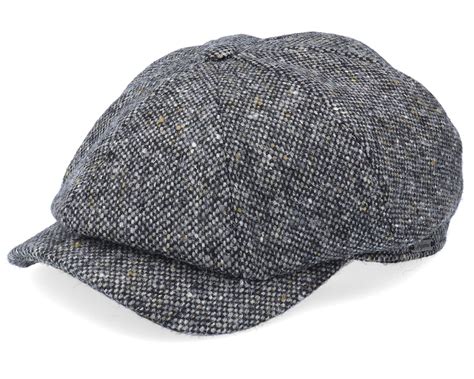 Newsboy Classic Cap Dark Grey Melange Flat Cap - Wigéns caps - Hatstoreworld.com