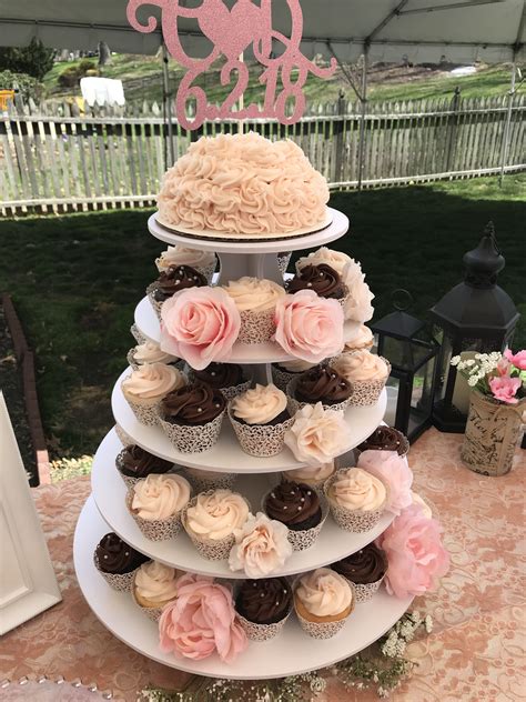 DIY bridal shower cupcake tower | Bridal shower diy, Bridal shower cupcakes, Shower cupcakes