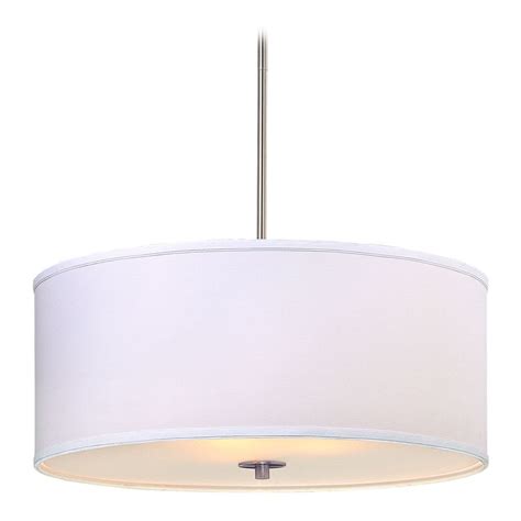 Large Modern Drum Pendant Light with White Shade | eBay