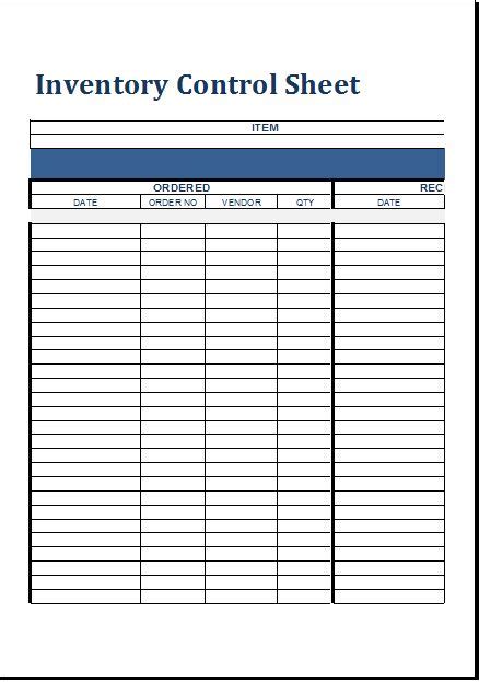 5 Inventory Templates for MS EXCEL | Word & Excel Templates