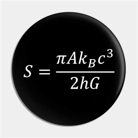 Hawking equation black hole entropy - Physics - Pin | TeePublic