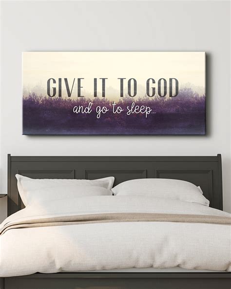 Christian Wall Art: Give It To God And Go To Sleep (Wood Frame Ready T - Sense Of Art