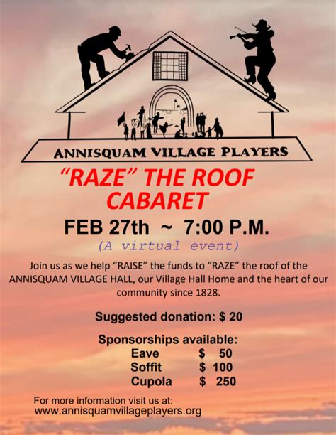 Raze’ the Roof Cabaret! Join us as we help to RAISE the funds to RAZE ...