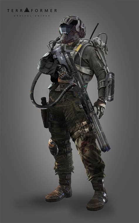 Orbital Sniper, David Halluin | Sci fi concept art, Sci fi armor, Futuristic armour