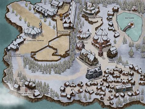 My take on Santa's village : inkarnate | Santa's village, Village map, Village