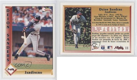 1993 Pacific #11 Deion Sanders Atlanta Braves Baseball Card | eBay