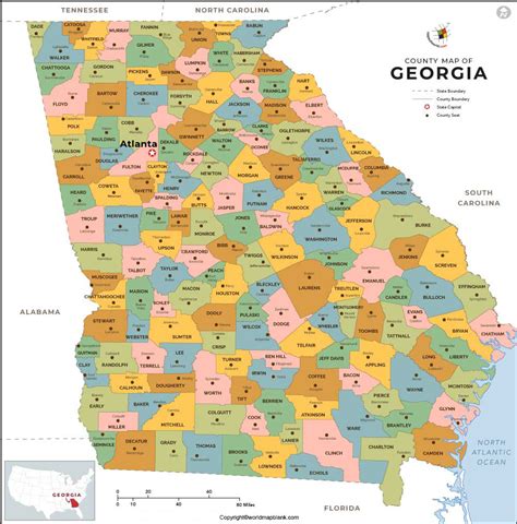 Georgia State Map Printable | Printable Map of The United States