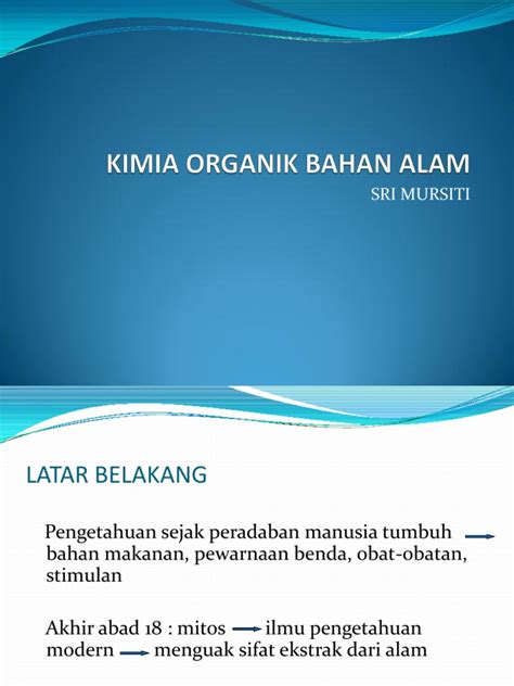 Bahan Ajar Kimia Organik Bahan Alam BA - Kimia Organik Bahan Alam 2 | PDF