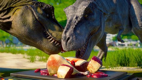 ASMR Trex Eating RAW MEAT - 2 T-Rex Eating Together (Satisfying Eating Video) - YouTube