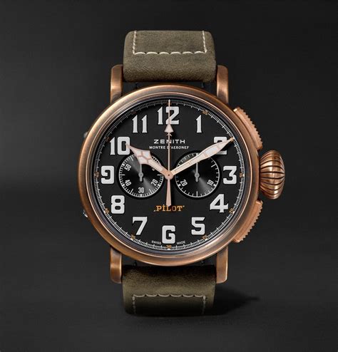 Zenith - Pilot Type 20 Extra Special Chronograph 45mm Bronze and Nubuck ...