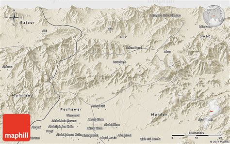 Shaded Relief 3D Map of Malakand P.A.