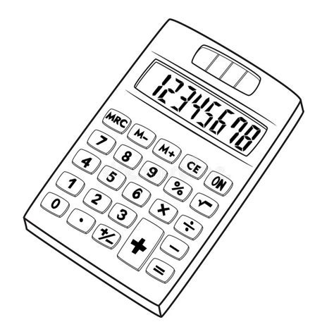 Illustration of Isolated Calculator Cartoon Drawing Stock Vector - Illustration of mathematics ...