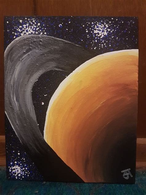 #planet #saturn #outerspace #acrylic #painting