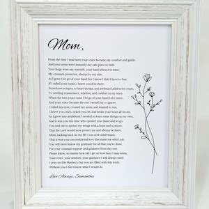 Mom Birthday Poem, Mother's Day Gift From Daughter, Framed Mother's Day Poem, Personalized Poem ...