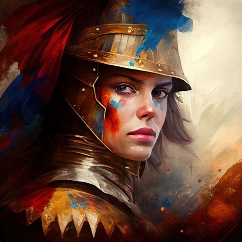 Powerful Medieval Warrior Woman #4, 数字艺术 由Chromatic Fusion Studio ...