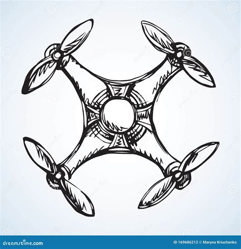 Drone in Flight. Vector Drawing Stock Vector - Illustration of professional, aerial: 169686212