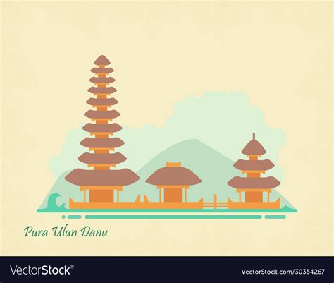 Indonesia landmark ulun danu temple in bali Vector Image