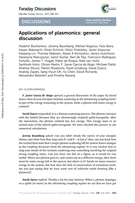 (PDF) Applications of plasmonics: General discussion