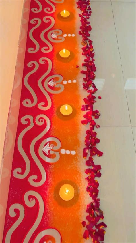 Easy border rangoli for festivals diwalirangoli navratri diwali – Artofit