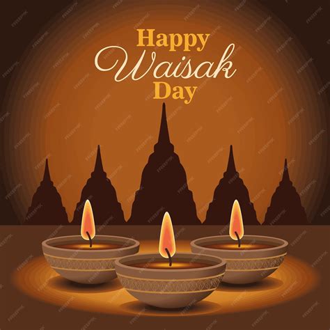 Free Vector | Waisak day lettering with candles