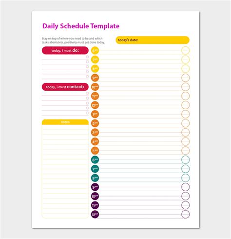 Daily Schedule Template - 22+ Planners For (Excel, Word & PDF Format)