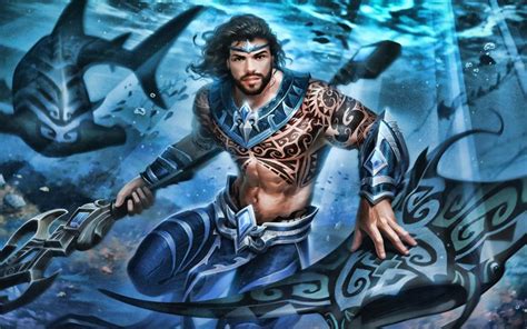 Download wallpapers Poseidon, 4k, Smite God, 2019 games, Smite, MOBA ...