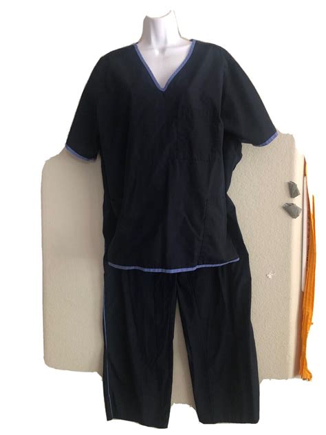 Natural Uniforms True Navy Blue Scrub Set Top & Pants… - Gem